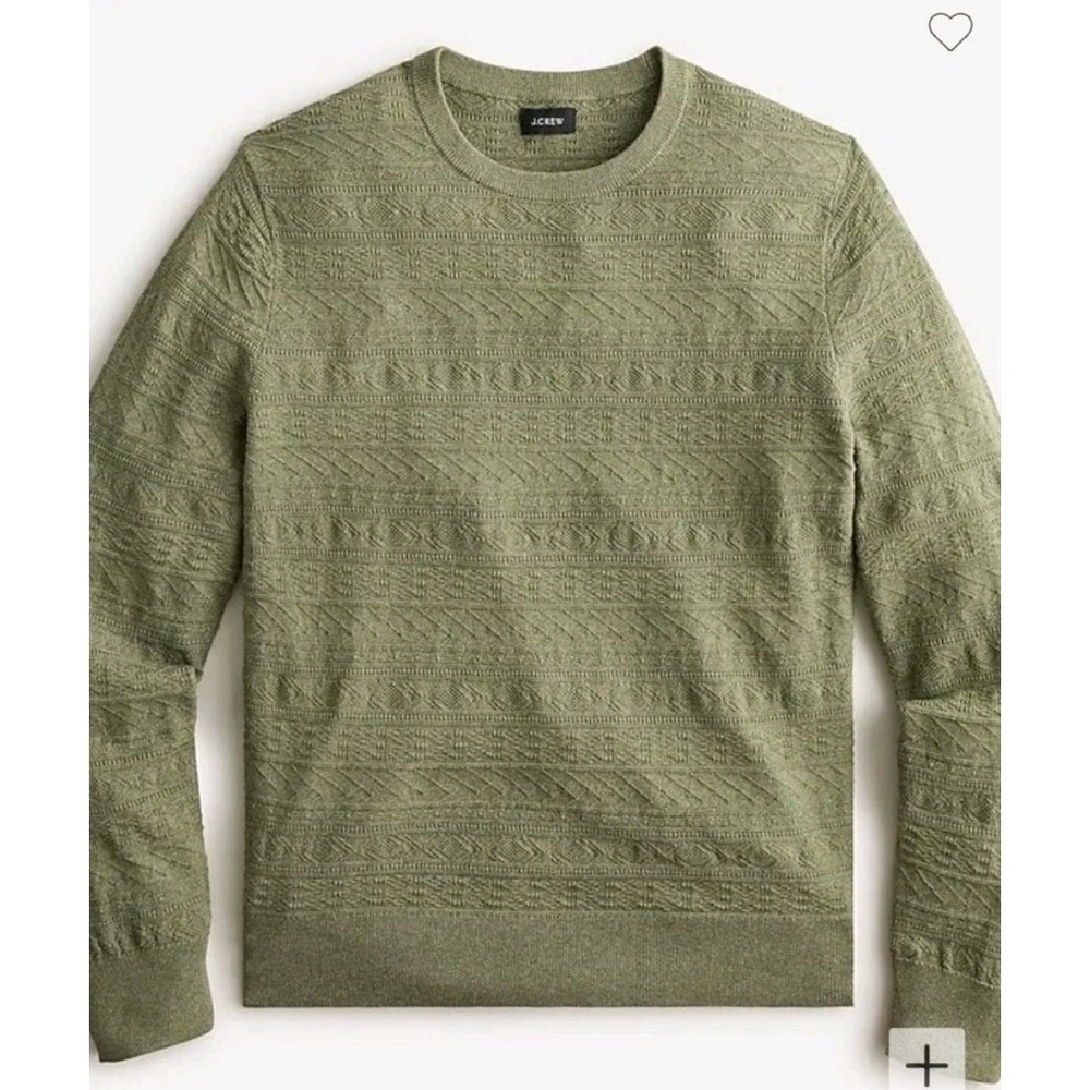 J. Crew Men's Medium‎ 100% Cotton sweater in combination guernsey stitch Sage